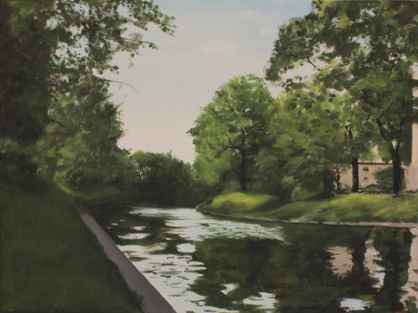 "Grüner Kanal" 60 x 45 cm, Acrylfarbe auf Leinwand, Felix Rieger 2017