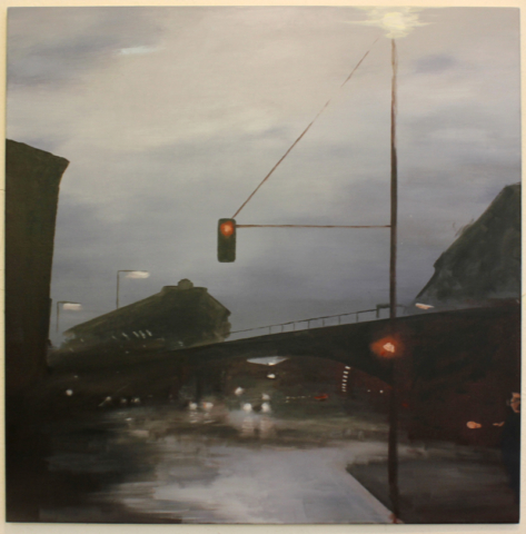 "Way Home After Rain" 95 x 95 cm, Acryl & Öl auf Leinwand, Felix Rieger 2017