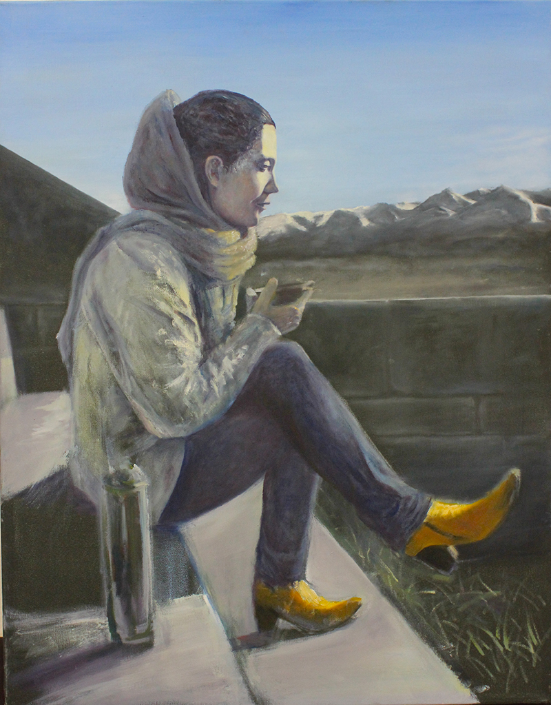 "Sarah in Grenoble" 90 x 70 cm, Öl auf Leinwand, Felix Rieger 2014