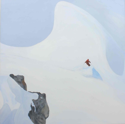 "Am Hang" 95 x 95 cm, Acryl auf Leinwand, Felix Rieger 2018