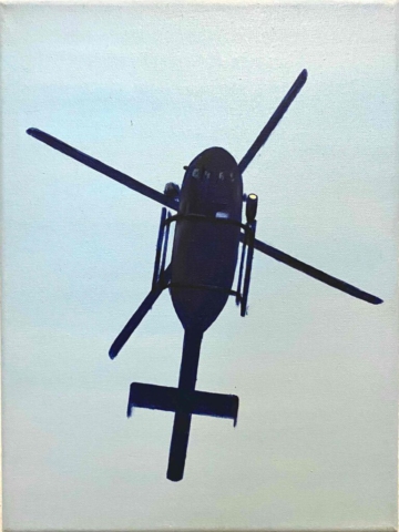 "Helicopter VIII" 40 x 30 cm, Öl und Acryl auf Leinwand, Felix Rieger 2017