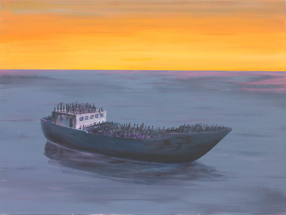 "Immigrants" 60 x 80 cm, Öl auf Leinwand, Felix Rieger 1.2015