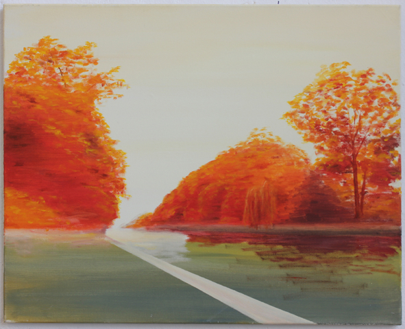 "Kanal im Spätsommer" Öl und Acryl auf Leinwand, 60 x 75 cm, Felix Rieger 2014