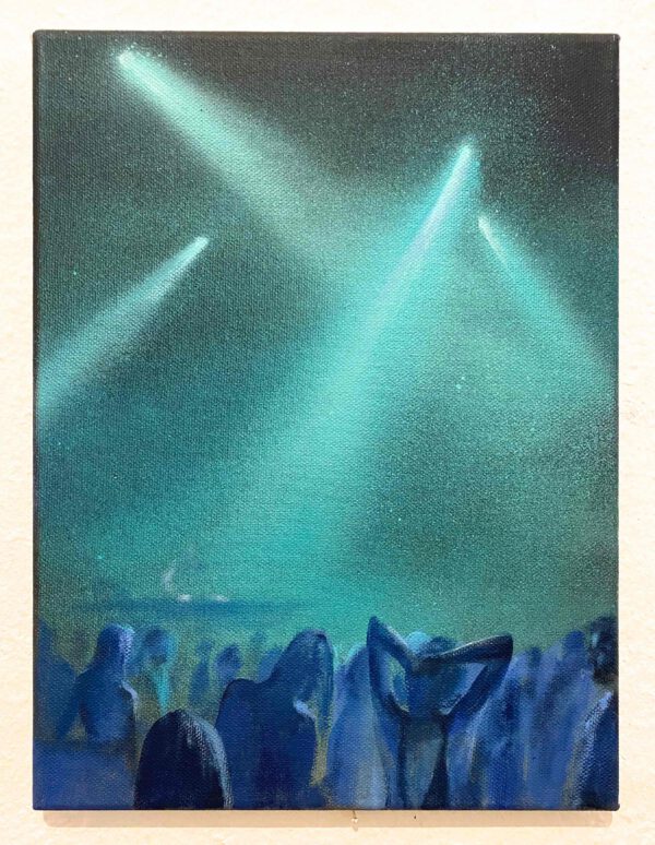 "Neonlight IV." Öl, Sprühfarbe und Acryl auf Leinwand, 40 x 30 cm, Felix Rieger 2018