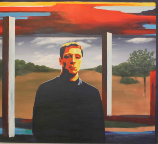"O.T., Selbstportrait" 105 x 95 cm, Acryl auf Leinwand, Felix Rieger 2017