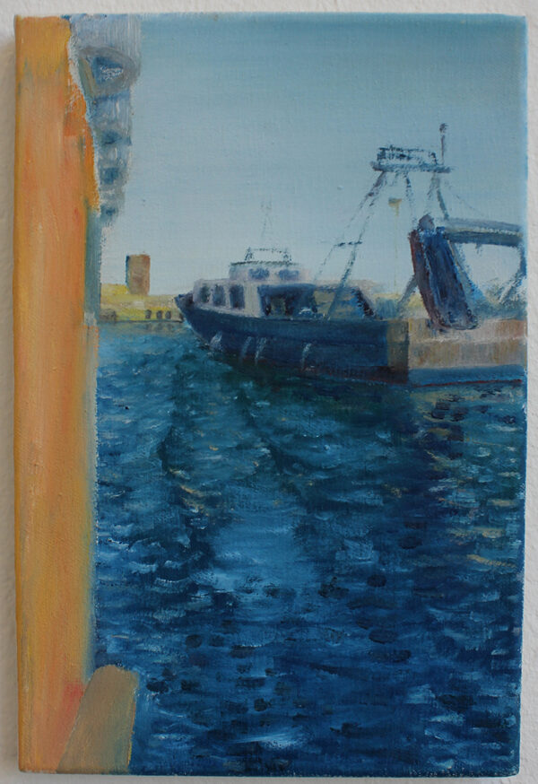 "Port  de BCN" 30 x 20cm, Öl auf Leinwand, Felix Rieger 2013