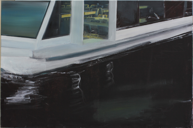 "Schiff mit Tourist" 80 x 120 cm , Öl auf Leinwand, Felix Rieger 2012