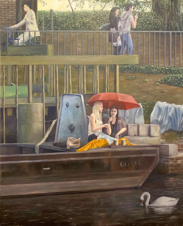 "Uferkonstellation Urbanhafen" 80 x 65 cm, Öl auf Leinwand, Felix Rieger 2011,12