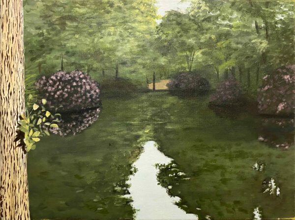„Tiergarten in Blüte“ 50 x 70 cm, Acryl auf Leinwand, Felix Rieger 2017