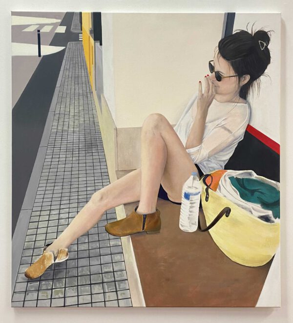 ”Red nails, Neus“ 115 x 105 cm, oil &acrylic on canvas, Felix Rieger 2023