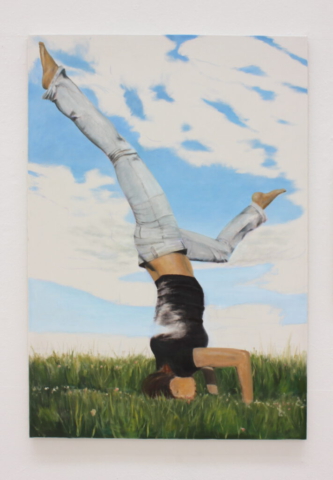 „ Kopfstand, Helicopter V" 160 x 120cm, oil on canvas, Felix Rieger 2014