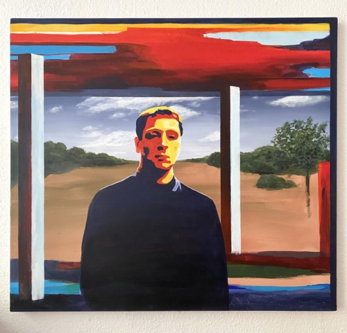 "O.T., Selbstportrait" 95,5 x 105 cm, Acryl auf Leinwand, Felix Rieger 2017