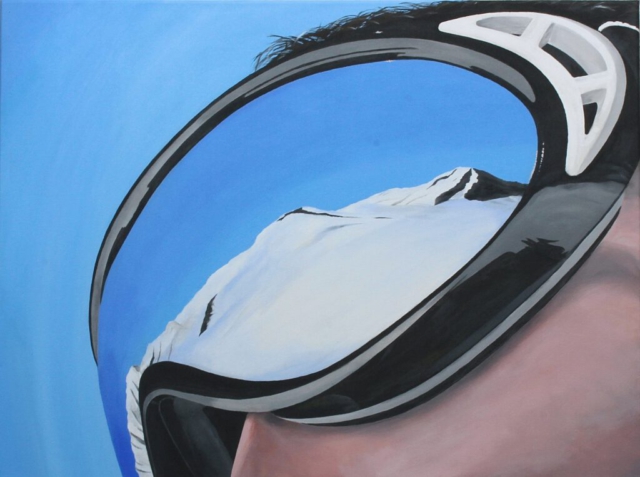 „Ski Goggles“ Acryl auf Leinwand, 60 x 80 cm, Felix Rieger 2018