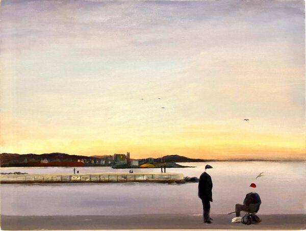 „Barcelona, Angler" 60 x 80 cm, Acryl auf Leinwand, Felix Rieger 2017